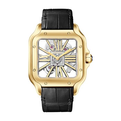 Orologio Cartier Santos De Cartier Scheletro Modello Grande Movimento meccanico scheletrico a carica manuale 9612 MC Oro giallo WHSA0042 - immagine 2