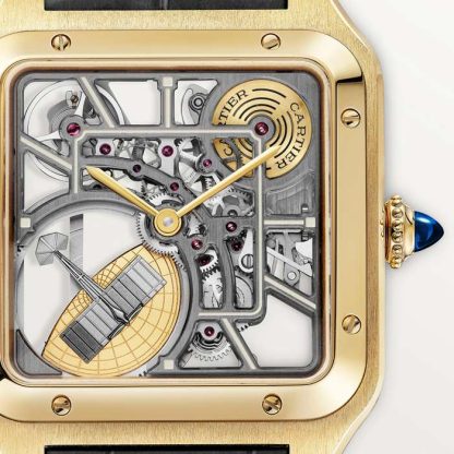 Orologio Cartier Santos-Dumont Micro-Rotor Skeleton Modello grande Movimento meccanico automatico Cassa in oro giallo 18 carati WHSA0043 - immagine 2
