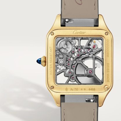 Orologio Cartier Santos-Dumont Micro-Rotor Skeleton Modello grande Movimento meccanico automatico Cassa in oro giallo 18 carati WHSA0043 - immagine 5
