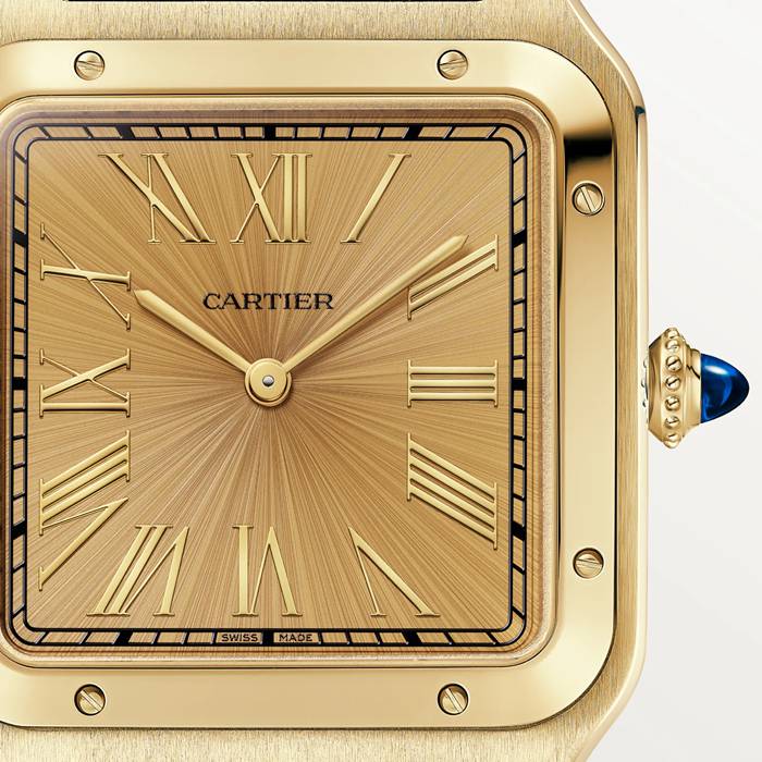 Orologio Cartier Santos Dumont Modello Extra-Large Carica Manuale Oro Giallo WGSA0111 - immagine 3