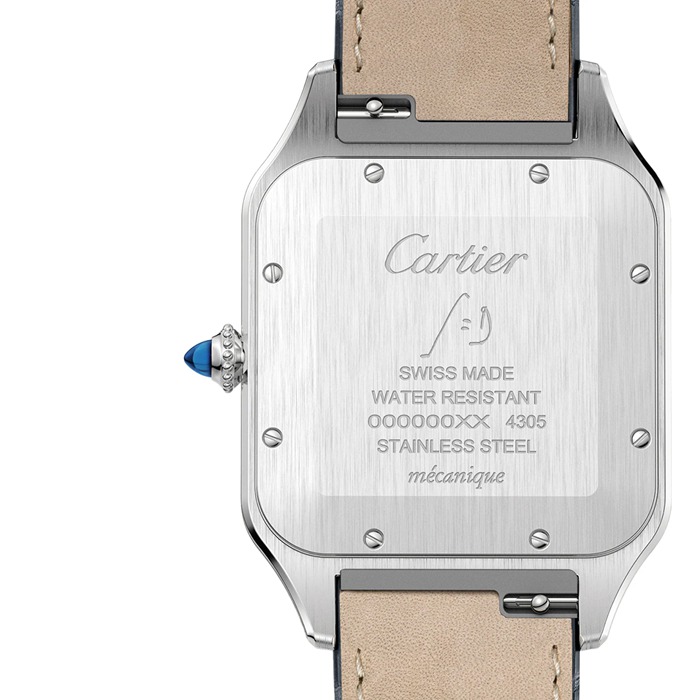 Orologio Cartier Santos-Dumont Modello Extra-Large Movimento meccanico a carica manuale Acciaio Oro Rosa Pelle W2SA0017 - immagine 2
