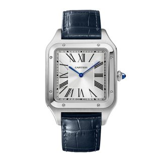 Orologio Cartier Santos-Dumont Modello Extra-Large Movimento meccanico a carica manuale Acciaio Pelle WSSA0032