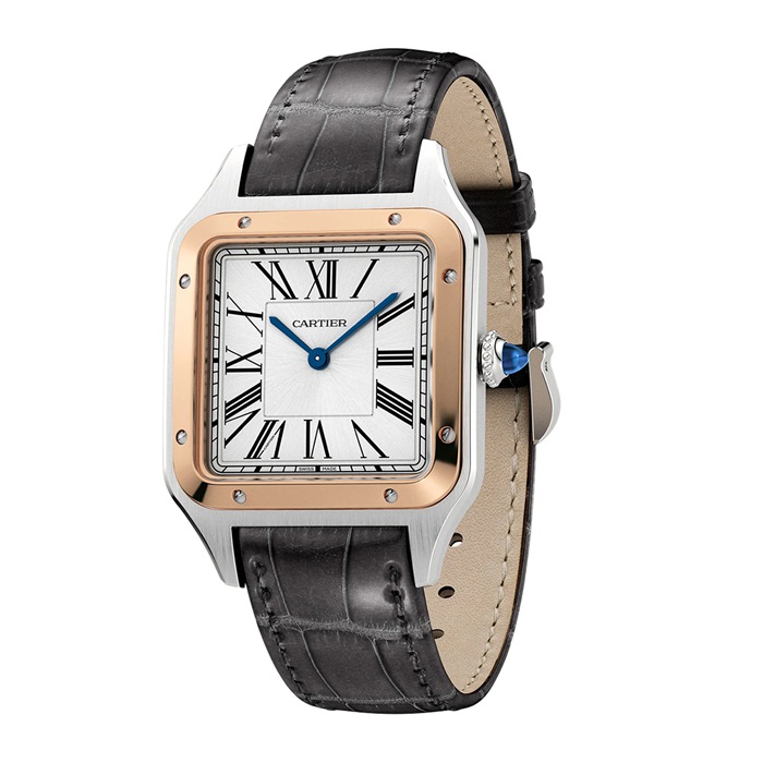 Orologio Cartier Santos-Dumont Modello Grande Movimento al quarzo Acciaio Pelle Oro Rosa W2SA0011 - immagine 2