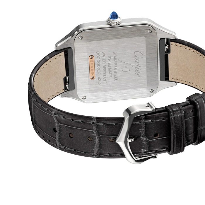 Orologio Cartier Santos-Dumont Modello Grande Movimento al quarzo Acciaio Pelle Oro Rosa W2SA0011 - immagine 3