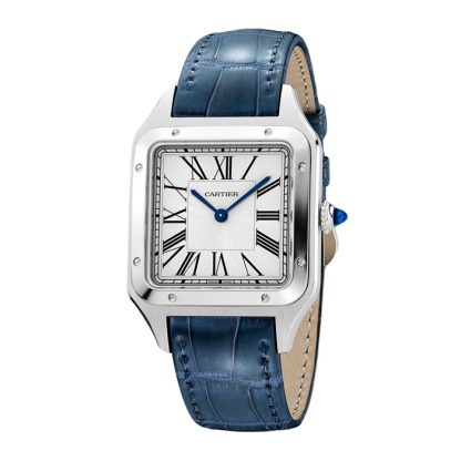 Orologio Cartier Santos-Dumont Modello Grande Movimento al quarzo Acciaio Pelle WSSA0085 - immagine 2