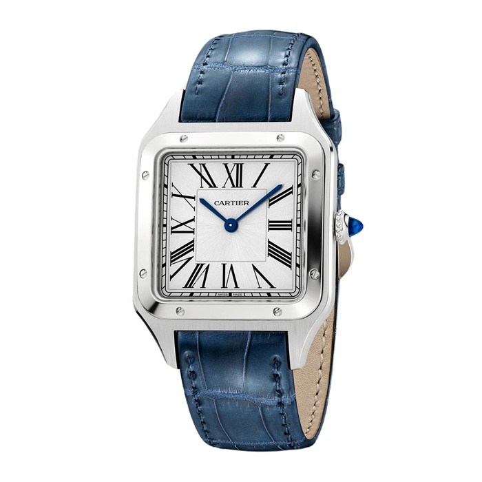 Orologio Cartier Santos-Dumont Modello Grande Movimento al quarzo Acciaio Pelle WSSA0085 - immagine 2