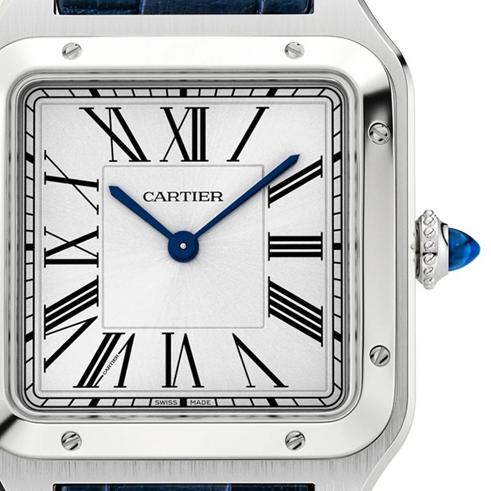Orologio Cartier Santos-Dumont Modello Grande Movimento al quarzo Acciaio Pelle WSSA0085 - immagine 3