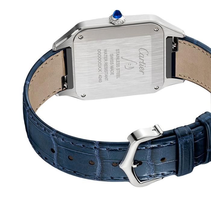 Orologio Cartier Santos-Dumont Modello Grande Movimento al quarzo Acciaio Pelle WSSA0085 - immagine 4