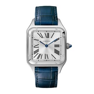 Orologio Cartier Santos-Dumont Modello Grande Movimento al quarzo Acciaio Pelle WSSA0085
