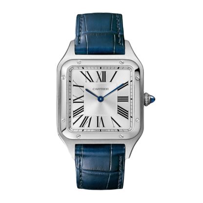 Orologio Cartier Santos-Dumont Modello Grande Movimento al quarzo Acciaio Pelle WSSA0085