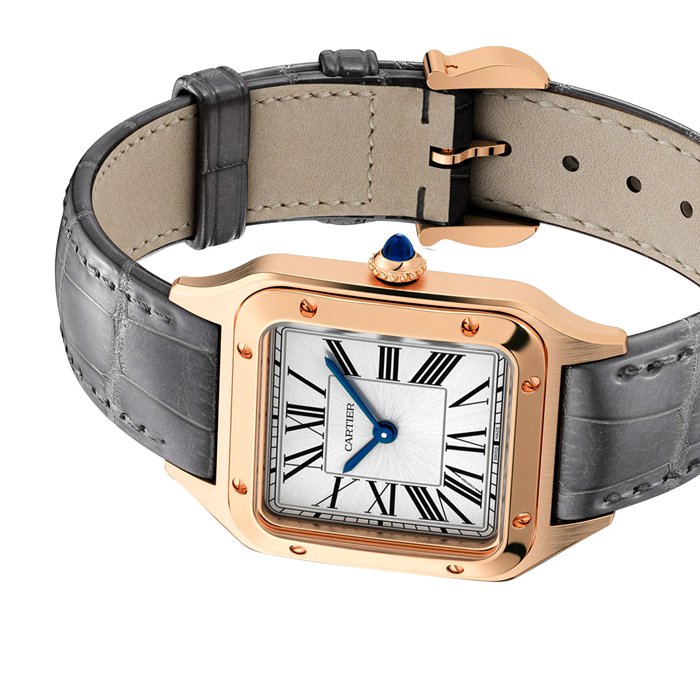 Orologio Cartier Santos-Dumont Modello Grande Movimento al quarzo Pelle Oro Rosa WGSA0021 - immagine 5