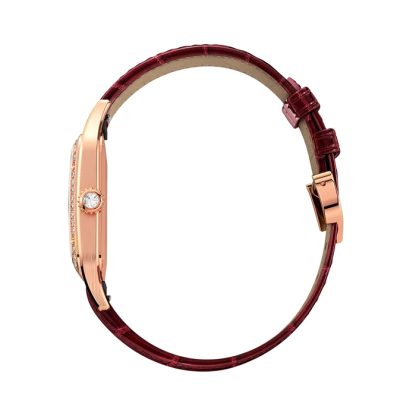 Orologio Cartier Santos-Dumont Modello Grande Oro Rosa Diamanti Cinturino Pelle WJSA0016 - immagine 3
