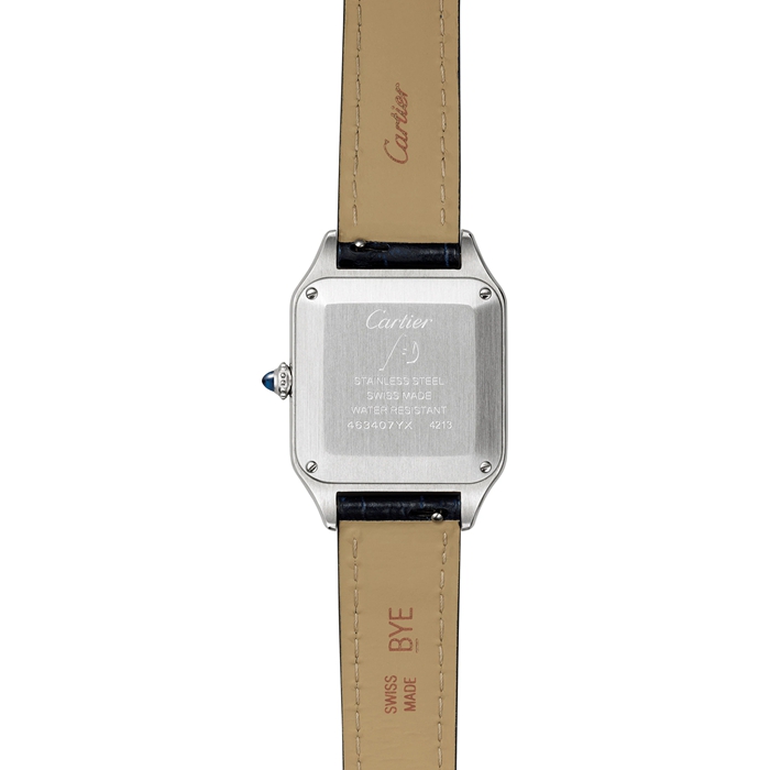 Orologio Cartier Santos-Dumont Modello Piccolo Movimento al quarzo Acciaio Pelle WSSA0023 - immagine 2