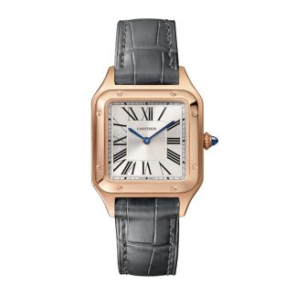 Orologio Cartier Santos-Dumont Modello Piccolo Movimento al quarzo Pelle Oro Rosa WGSA0022