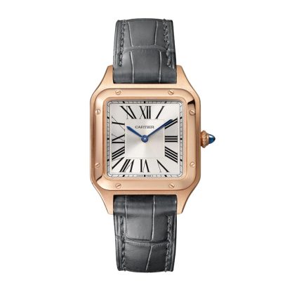 Orologio Cartier Santos-Dumont Modello Piccolo Movimento al quarzo Pelle Oro Rosa WGSA0022