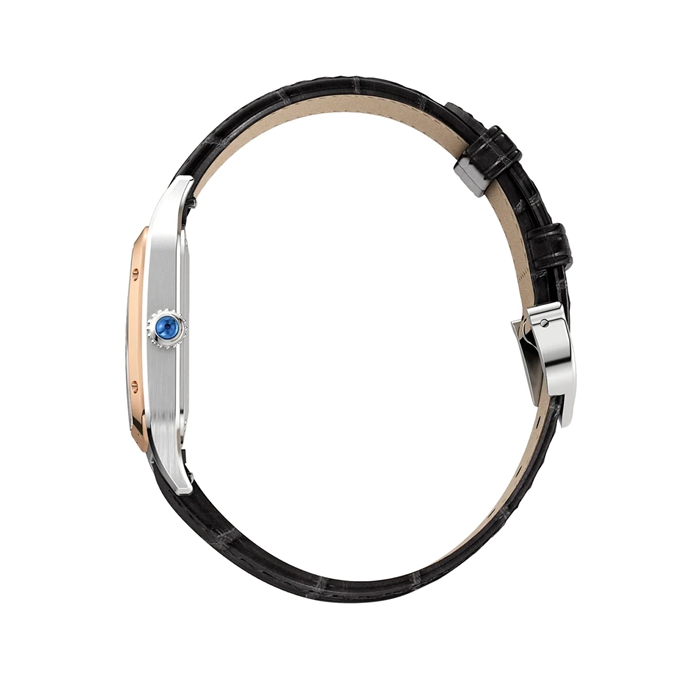 Orologio Cartier Santos-Dumont Modello Piccolo Movimento al quarzo ad alta autonomia Cassa in acciaio W2SA0038 - immagine 3