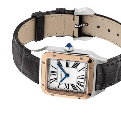 Orologio Cartier Santos-Dumont Modello Piccolo Movimento al quarzo ad alta autonomia Cassa in acciaio W2SA0038 - immagine 4