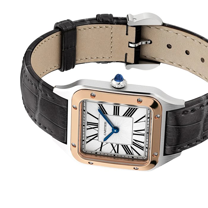 Orologio Cartier Santos-Dumont Modello Piccolo Movimento al quarzo ad alta autonomia Cassa in acciaio W2SA0038 - immagine 4