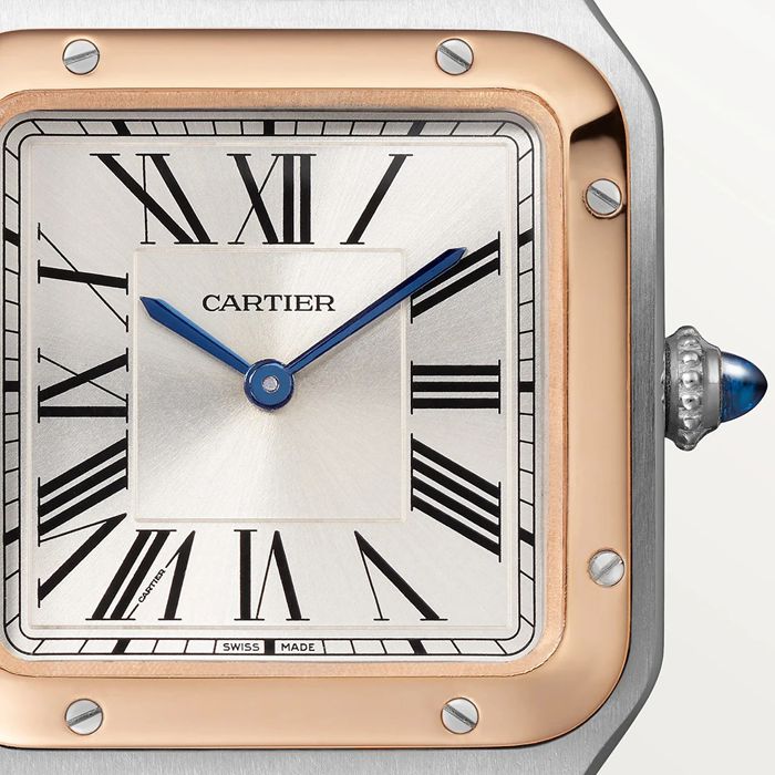 Orologio Cartier Santos-Dumont Modello Piccolo Movimento al quarzo ad alta autonomia Cassa in acciaio W2SA0038 - immagine 5