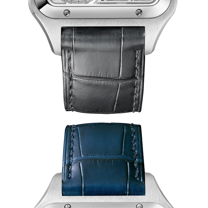 Orologio Cartier Santos-Dumont Skeleton Modello Grande Movimento Automatico Acciaio Pelle WHSA0032 - immagine 5