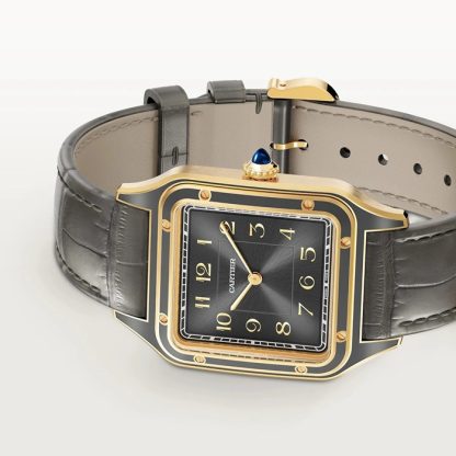 Orologio Cartier Santos-Dumont modello grande Movimento meccanico a carica manuale 430 MC Oro giallo WGSA0097 - immagine 3