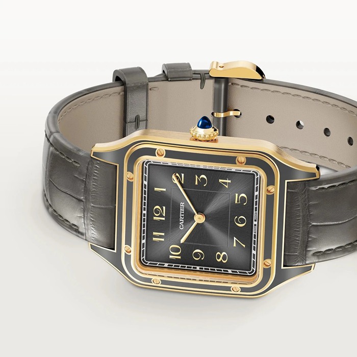 Orologio Cartier Santos-Dumont modello grande Movimento meccanico a carica manuale 430 MC Oro giallo WGSA0097 - immagine 3