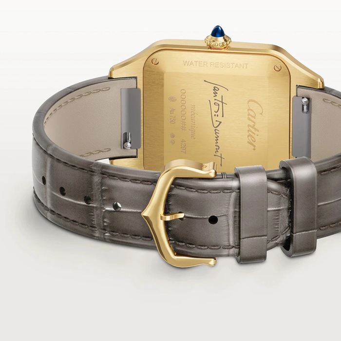 Orologio Cartier Santos-Dumont modello grande Movimento meccanico a carica manuale 430 MC Oro giallo WGSA0097 - immagine 4