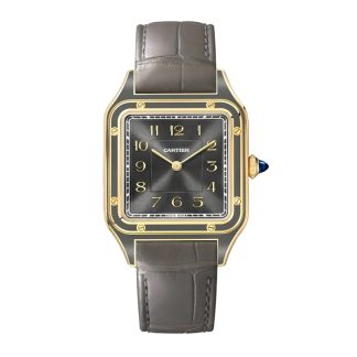 Orologio Cartier Santos-Dumont modello grande Movimento meccanico a carica manuale 430 MC Oro giallo WGSA0097