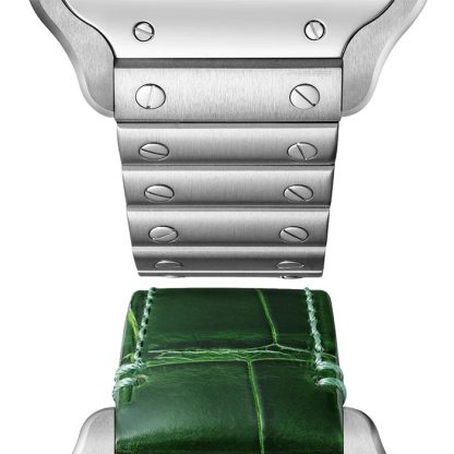 Orologio Cartier Santos de Cartier Modello medio Acciaio Automatico Cinturino in pelle intercambiabile WSSA0061 - immagine 2