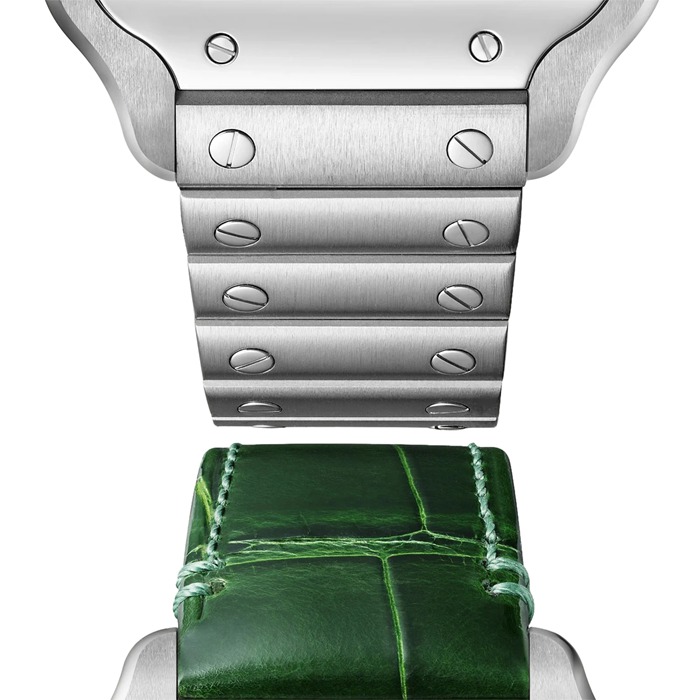 Orologio Cartier Santos de Cartier Modello medio Acciaio Automatico Cinturino in pelle intercambiabile WSSA0061 - immagine 2