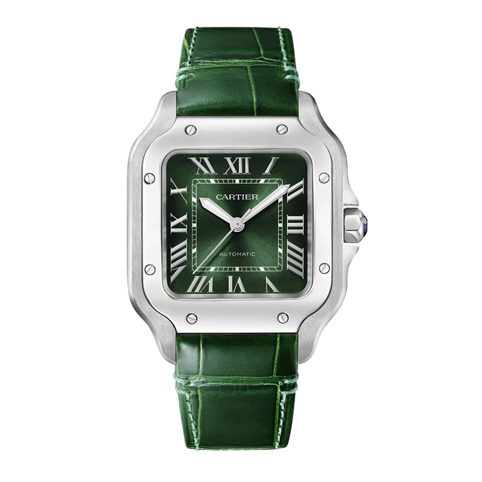 Orologio Cartier Santos de Cartier Modello medio Acciaio Automatico Cinturino in pelle intercambiabile WSSA0061 - immagine 3