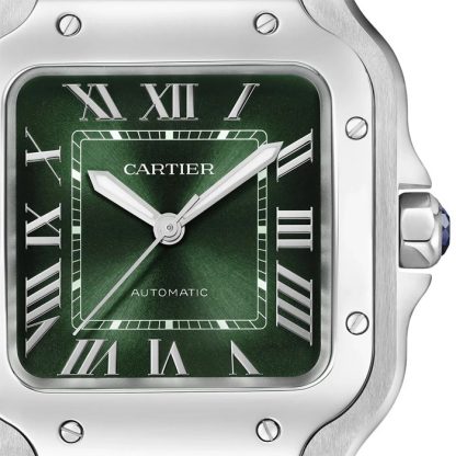 Orologio Cartier Santos de Cartier Modello medio Acciaio Automatico Cinturino in pelle intercambiabile WSSA0061 - immagine 4