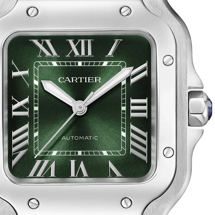 Orologio Cartier Santos de Cartier Modello medio Acciaio Automatico Cinturino in pelle intercambiabile WSSA0061 - immagine 4