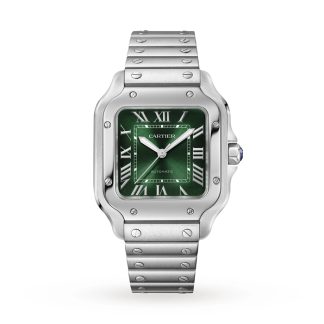 Orologio Cartier Santos de Cartier Modello medio Acciaio Automatico Cinturino in pelle intercambiabile WSSA0061