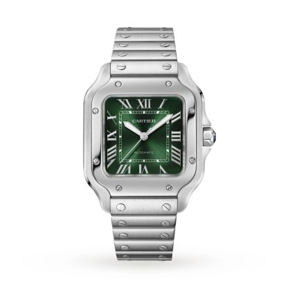 Orologio Cartier Santos de Cartier Modello medio Acciaio Automatico Cinturino in pelle intercambiabile WSSA0061