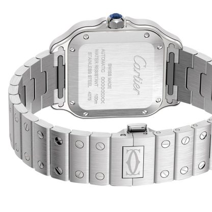 Orologio Cartier Santos de Cartier Modello medio Acciaio Automatico Cinturino in pelle intercambiabile WSSA0063 - immagine 3
