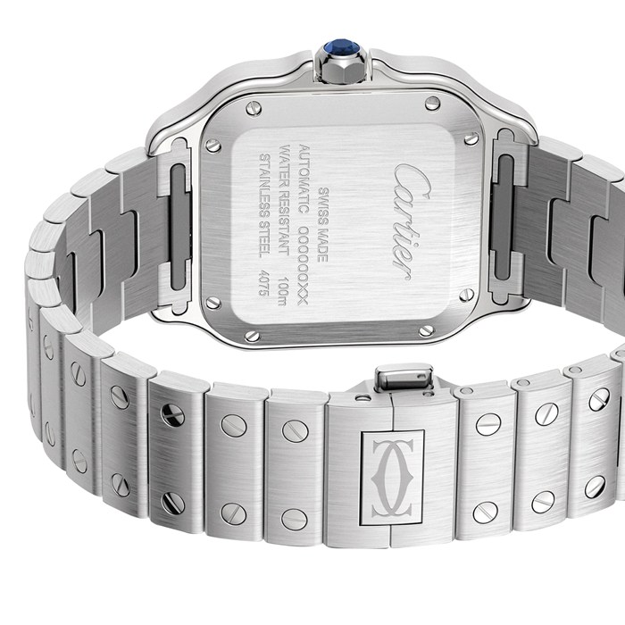 Orologio Cartier Santos de Cartier Modello medio Acciaio Automatico Cinturino in pelle intercambiabile WSSA0063 - immagine 3