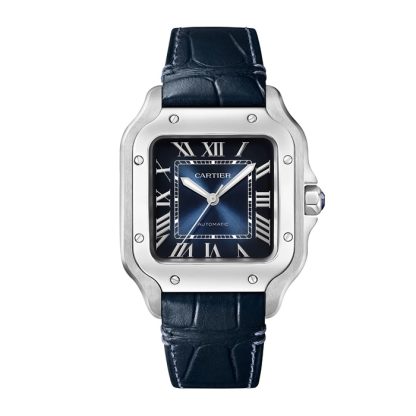 Orologio Cartier Santos de Cartier Modello medio Acciaio Automatico Cinturino in pelle intercambiabile WSSA0063 - immagine 5