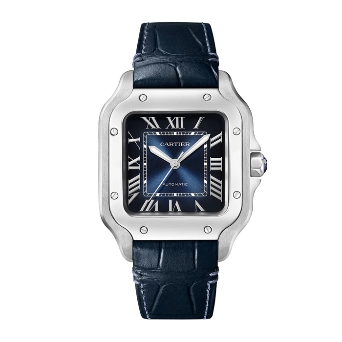 Orologio Cartier Santos de Cartier Modello medio Acciaio Automatico Cinturino in pelle intercambiabile WSSA0063 - immagine 5