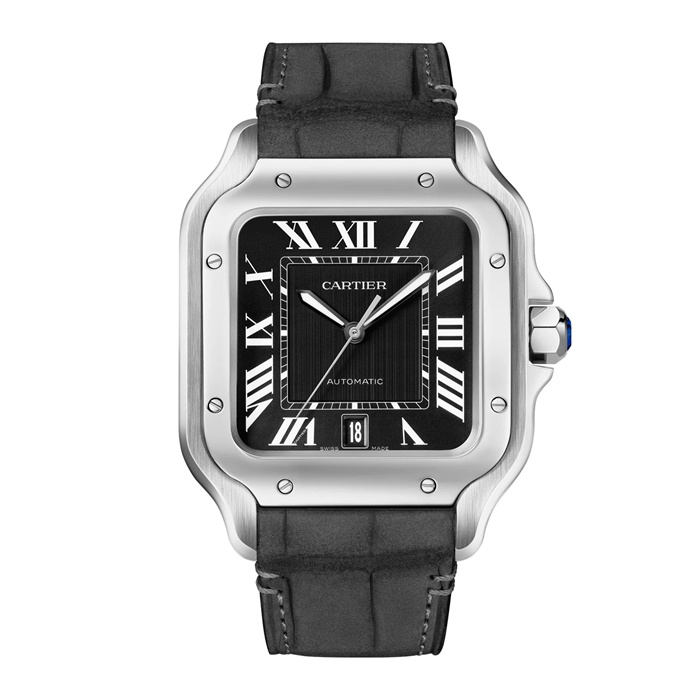 Orologio Cartier Santos modello grande movimento meccanico a carica automatica calibro 1847 MC Cassa in acciaio WSSA0096 - immagine 2
