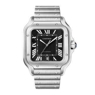 Orologio Cartier Santos modello grande movimento meccanico a carica automatica calibro 1847 MC Cassa in acciaio WSSA0096