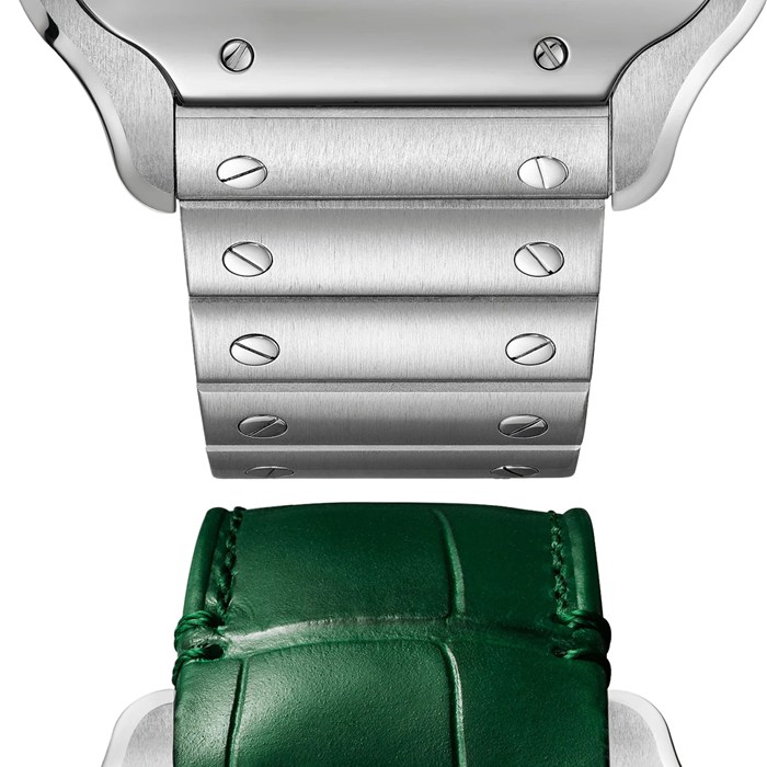 Orologio Cartier Santos scheletrato modello grande Movimento meccanico di manifattura a carica manuale WHSA0028 - immagine 2