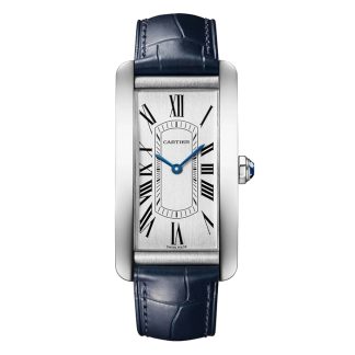 Orologio Cartier Tank Américaine Modello Grande Movimento Automatico Acciaio Pelle WSTA0083