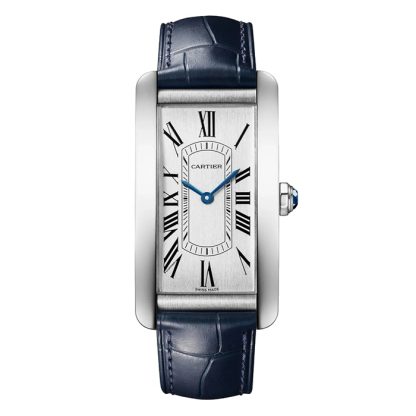 Orologio Cartier Tank Américaine Modello Grande Movimento Automatico Acciaio Pelle WSTA0083