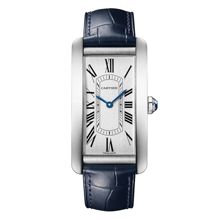 Orologio Cartier Tank Américaine Modello Grande Movimento Automatico Acciaio Pelle WSTA0083