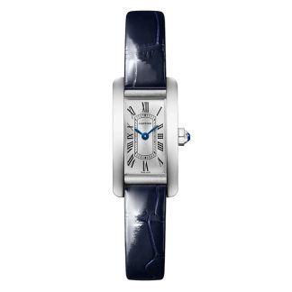 Orologio Cartier Tank Américaine Modello Mini Movimento al quarzo Acciaio Pelle WSTA0081