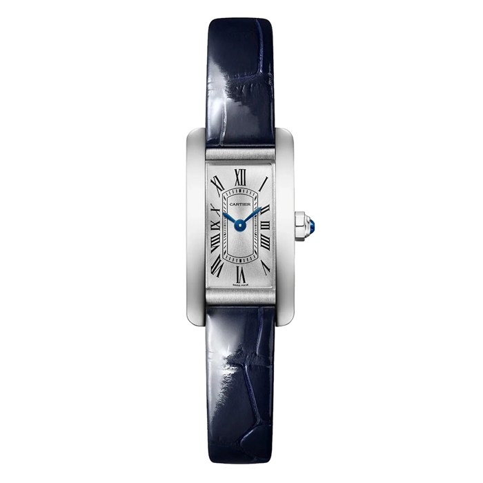 Orologio Cartier Tank Américaine Modello Mini Movimento al quarzo Acciaio Pelle WSTA0081