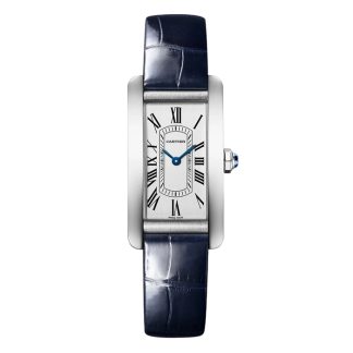 Orologio Cartier Tank Américaine Modello Piccolo Movimento al quarzo Acciaio Pelle WSTA0082
