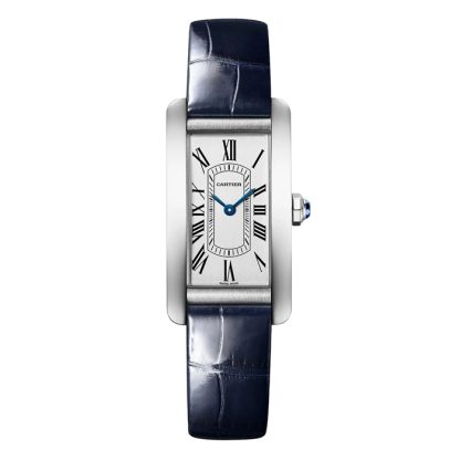 Orologio Cartier Tank Américaine Modello Piccolo Movimento al quarzo Acciaio Pelle WSTA0082