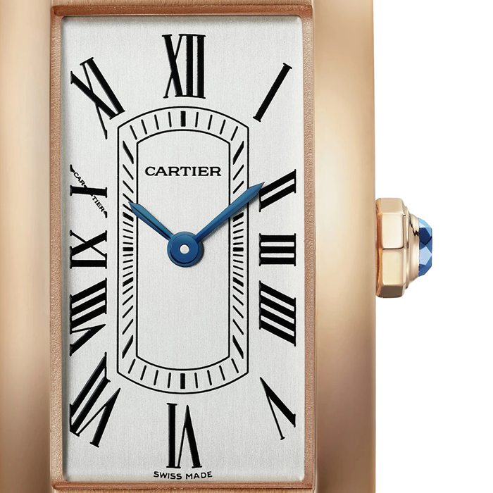 Orologio Cartier Tank Américaine Modello piccolo Movimento al quarzo Pelle oro rosa WGTA0133 - immagine 2
